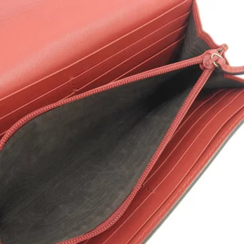 Gucci Continental Wallet Snap Closure Long Leather Canvas Red Navy Blue - Picture 6 of 6